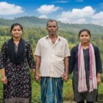 শারদীয় দুর্গাপূজা উপলক্ষে চা শ্রমিকদের মাঝে শাড়ি বিতরণ